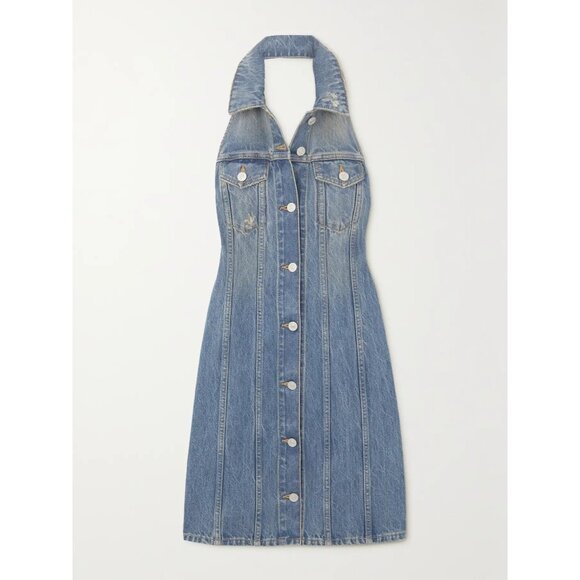 NWOT GIVENCHY Halter Button-Front Denim Mini Dress size 42/ US 6 - Picture 4 of 14